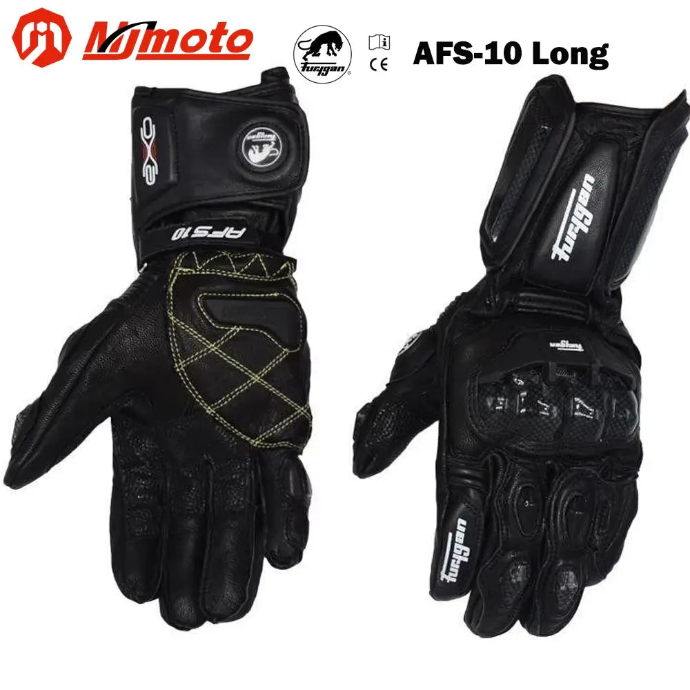 Gloves Long Protective Motorcycle Gloves Carbon Fiber Gloves Retro Leather Gloves Motorbike Cycling Gloves CE Certified