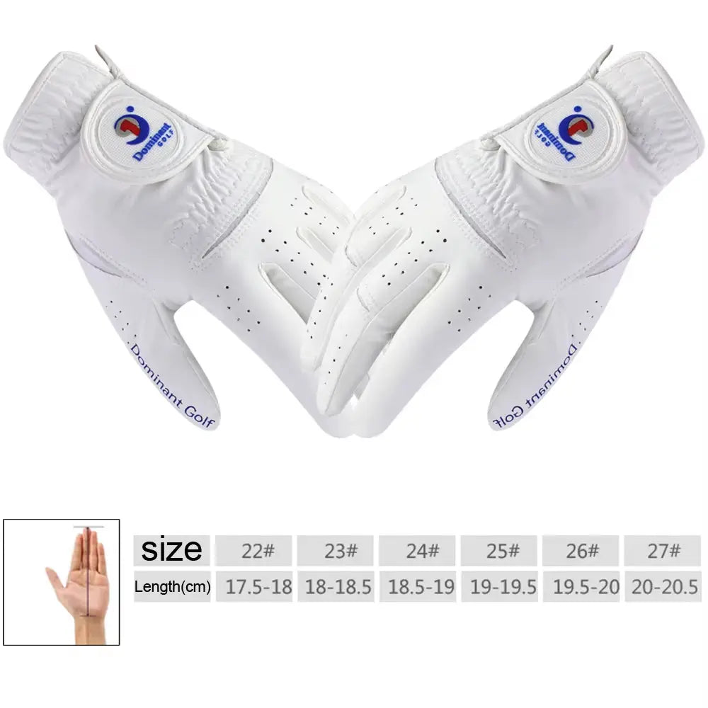 1Pair Men'S Golf Gloves Microfiber Cloth Soft Fit Sport Grip Durable Gloves Anti-Skid Sports Gloves Fit Left and Right Hand