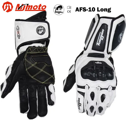 Gloves Long Protective Motorcycle Gloves Carbon Fiber Gloves Retro Leather Gloves Motorbike Cycling Gloves CE Certified