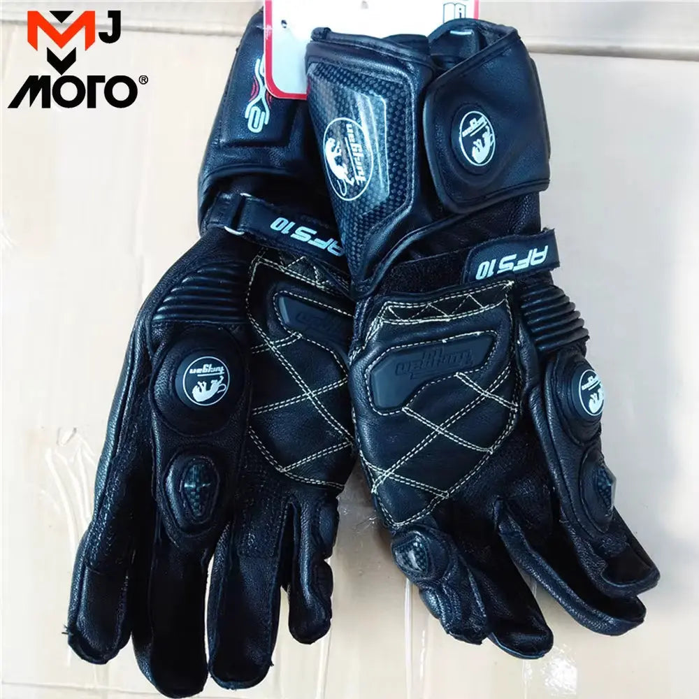 Gloves Long Protective Motorcycle Gloves Carbon Fiber Gloves Retro Leather Gloves Motorbike Cycling Gloves CE Certified