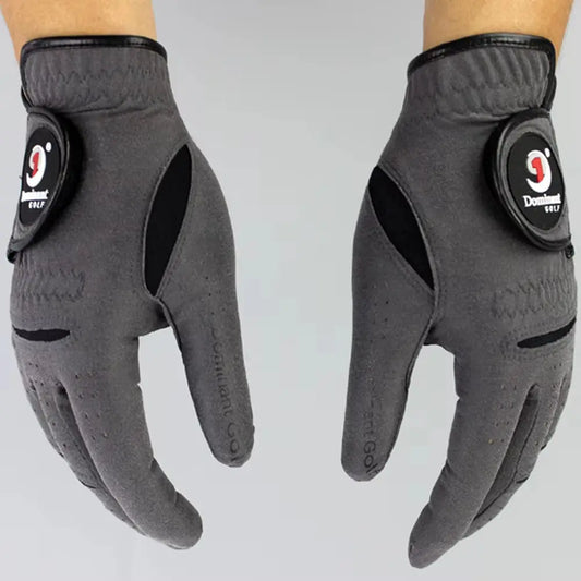 1Pair Men'S Golf Gloves Microfiber Cloth Soft Fit Sport Grip Durable Gloves Anti-Skid Sports Gloves Fit Left and Right Hand